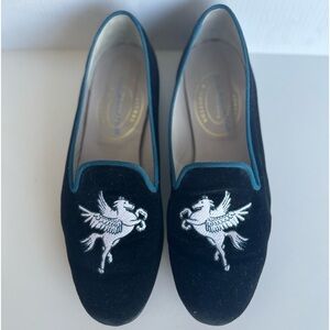 Stubbs & Wootton Pegasus Slippers Loafers - black velvet